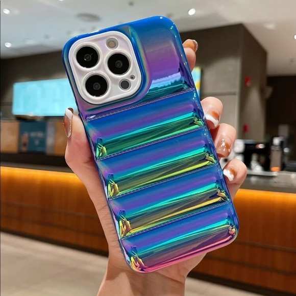 Other - Blue Multicolor Iridescent Puffer IPhone Case New Multiple Sizes